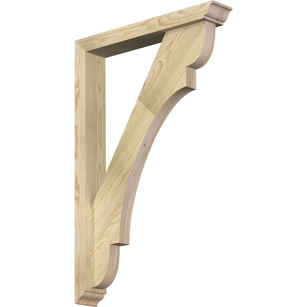 Ekena Millwork Olympic Traditional Rough Sawn Bracket w/ Offset Brace, Douglas Fir, 4"W x 24"D x 36"H BKT0402X24X36OLY01RDF - main